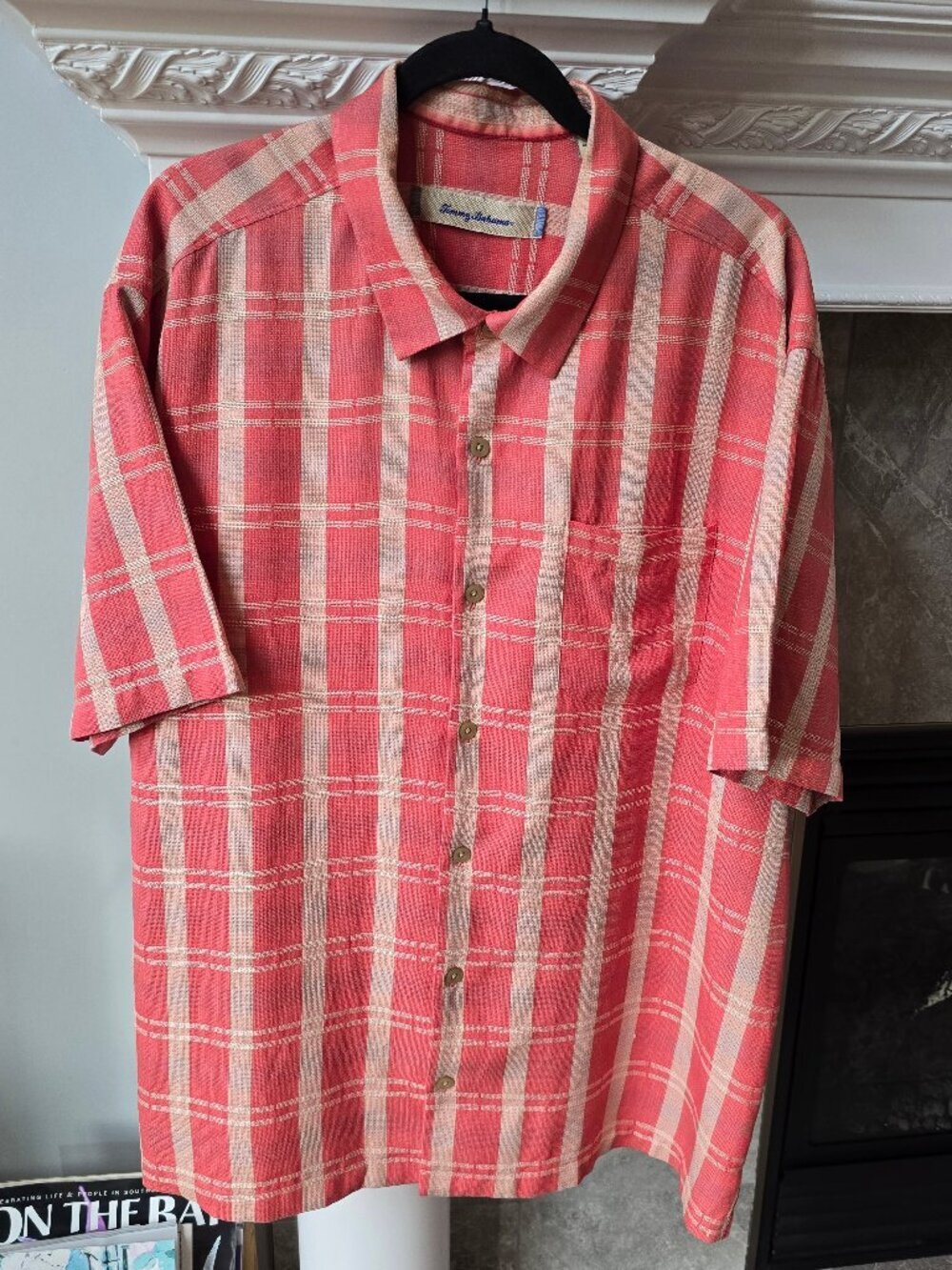 Tommy Bahama Silk Cotton Short Sleeve Button Down Shirt‎ XL